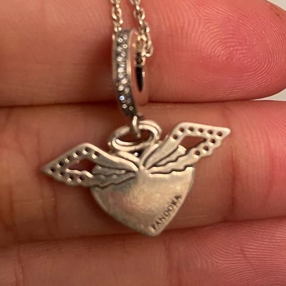 Silver necklace and charm from pandora - Picture 9 of 13